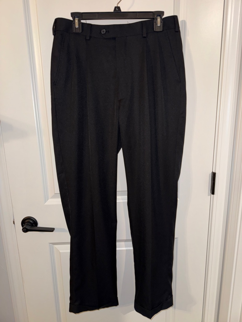 Adolfo Black Pleated Dress Pants for Men